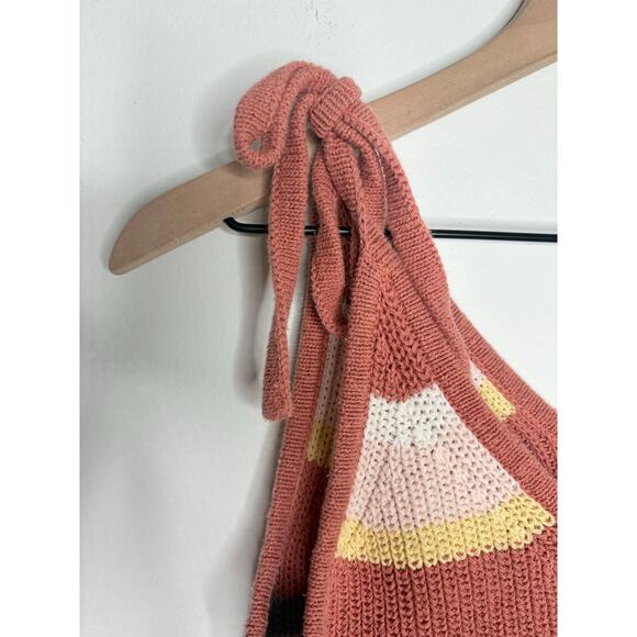 Madewell Grandfield Striped Knit Sweater Tank Top Size Medium Tie Strap - Picture 7 of 10